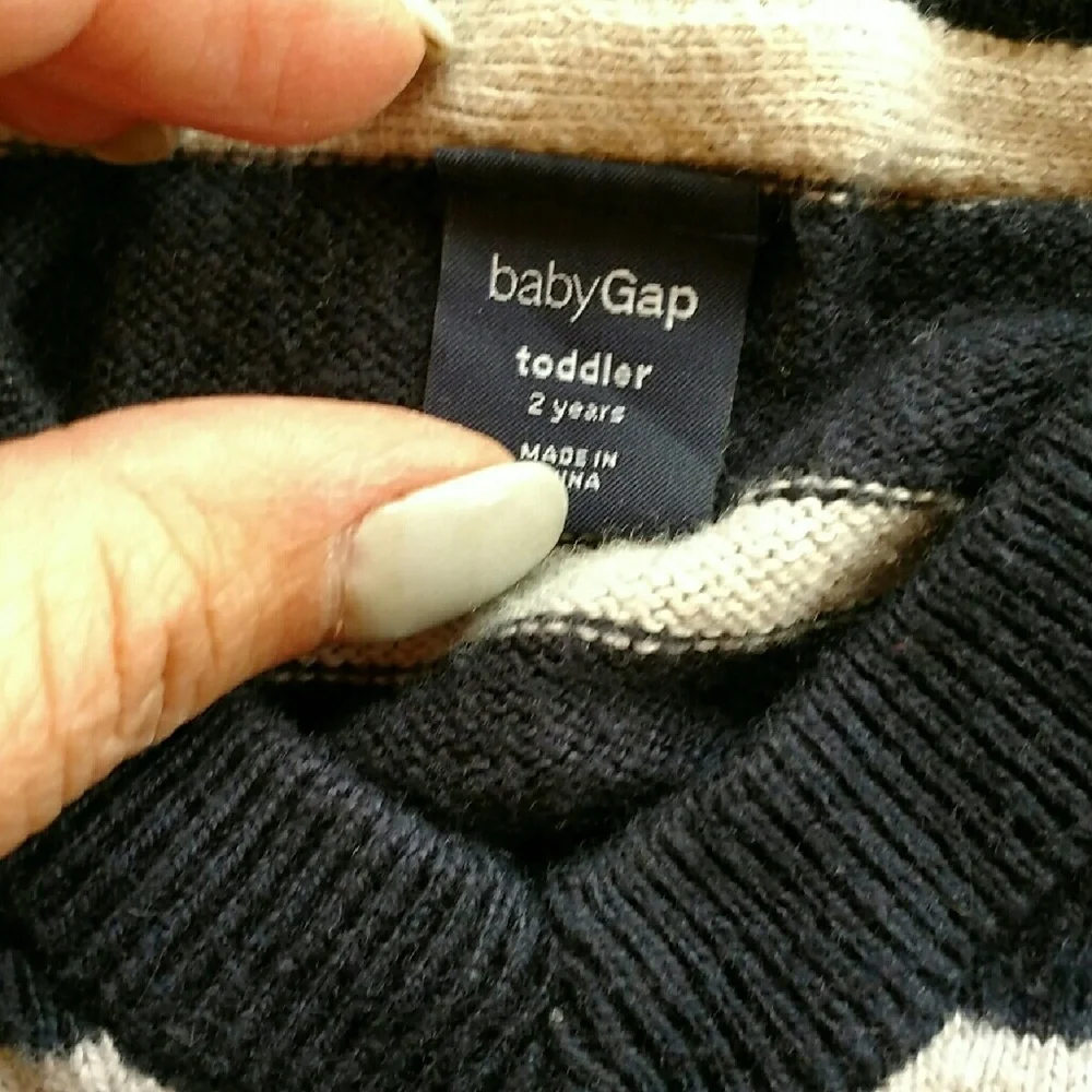 Baby Gap navy and white striped sweater 2t